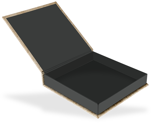 Klappschachtel 17 x 17 cm, mit Bildausschnitt, Innenschachtel schwarz Klappschachtel 17 x 17 cm, mit Bildausschnitt, Innenschachtel schwarz