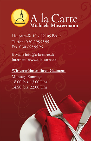 1212010156 Visitenkarte "Romantik" Visitenkarte "Romantik"