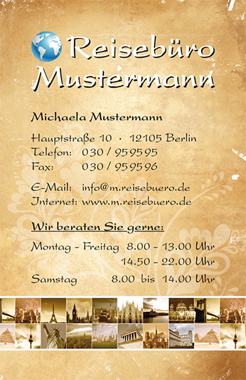 Visitenkarte "Around the World" Visitenkarte "Around the World"