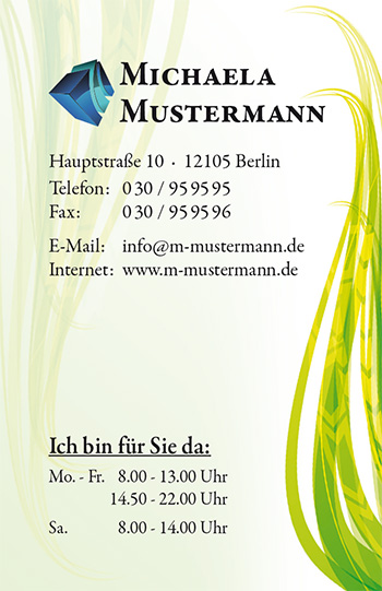 1212010310 Visitenkarte "Seegras" Visitenkarte "Seegras"