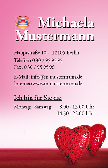 1212010230 Visitenkarte "rote Herzen" Visitenkarte "rote Herzen"