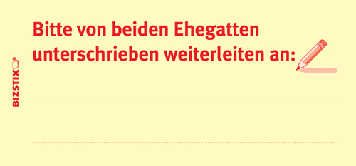 1301010104 BIZSTIX® Business Haftnotizen "Bitte von beiden Ehegatten unterschrieben weiterleiten an" BIZSTIX® Business Haftnotizen "Bitte von beiden Ehegatten unterschrieben weiterleiten an"