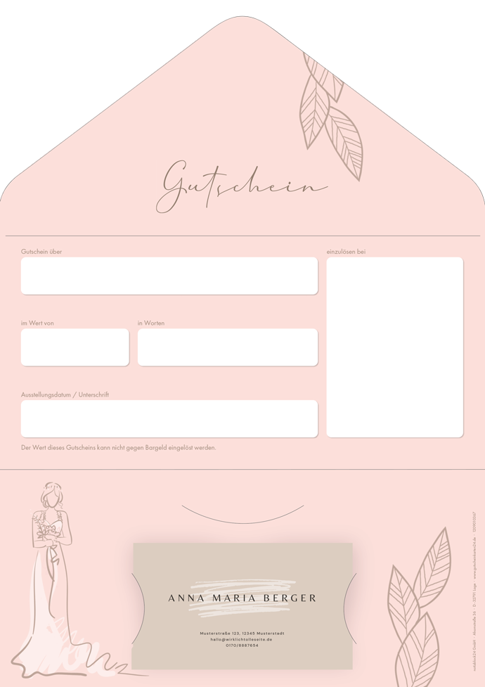 Gutscheinkarte Classic "Bride" individuell Gutscheinkarte Classic "Bride" individuell