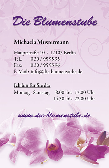 1212010224 Visitenkarte "Flower Power" Visitenkarte "Flower Power"