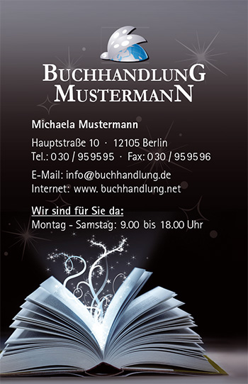 1212010204 Visitenkarte "Lesezauber" Visitenkarte "Lesezauber"