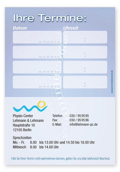 1214010440 Terminzettel "Da Vinci" - 4 Termine mit Wochentagen Terminzettel "Da Vinci" - 4 Termine mit Wochentagen