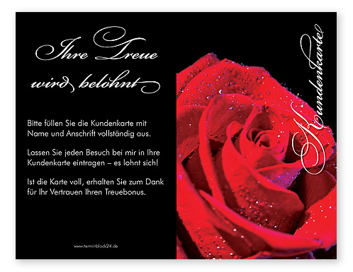 1206010124 Kundenkarte "einsame Rose" Kundenkarte "einsame Rose"