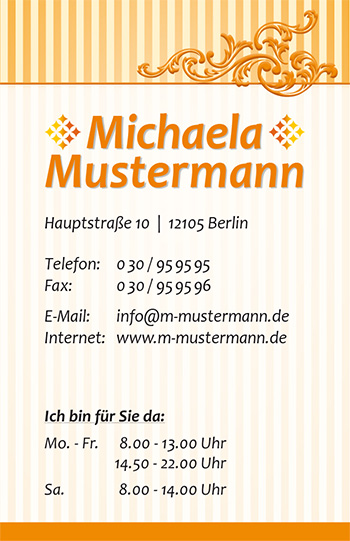 1212010336 Visitenkarte "Barock" Visitenkarte "Barock"