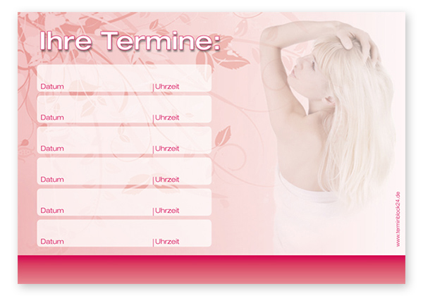 Terminzettel "Entspannung pur" - 6 Termine Terminzettel "Entspannung pur" - 6 Termine