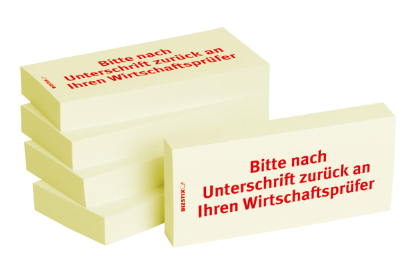 BIZSTIX® Business Haftnotizen "Bitte nach Unterschrift zurück an Ihren Wirtschaftsprüfer" BIZSTIX® Business Haftnotizen "Bitte nach Unterschrift zurück an Ihren Wirtschaftsprüfer"