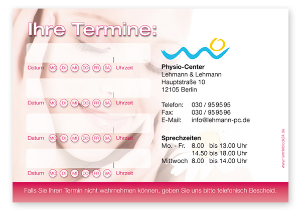 1214010401 Terminzettel "natural Beauty" 4 Termine mit Wochentagen Terminzettel "natural Beauty" 4 Termine mit Wochentagen