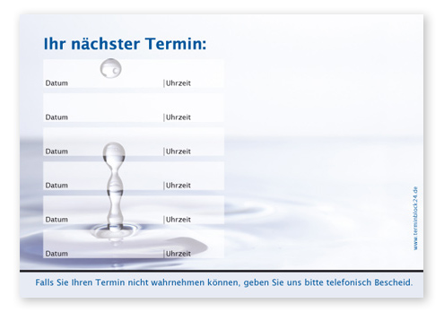 Terminzettel "kühler Tropfen" - 6 Termine