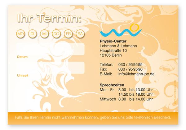 Terminzettel "Fire" - 1 Termin mit Wochentagen Terminzettel "Fire" - 1 Termin mit Wochentagen