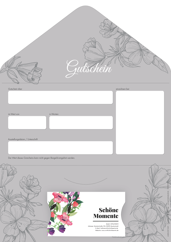 Gutscheinkarte Classic "Blumenfrische" individuell Gutscheinkarte Classic "Blumenfrische" individuell