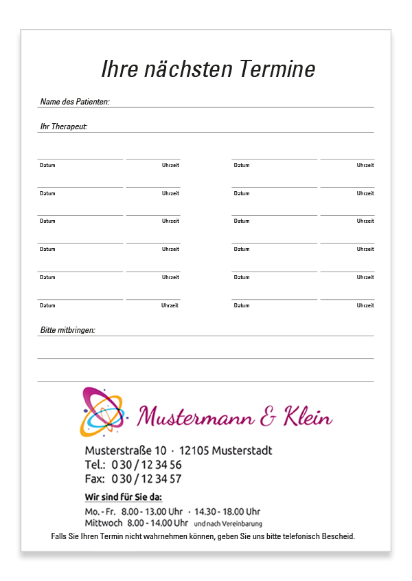 1239010103 Terminzettel Double Classic black Terminzettel Double Classic black