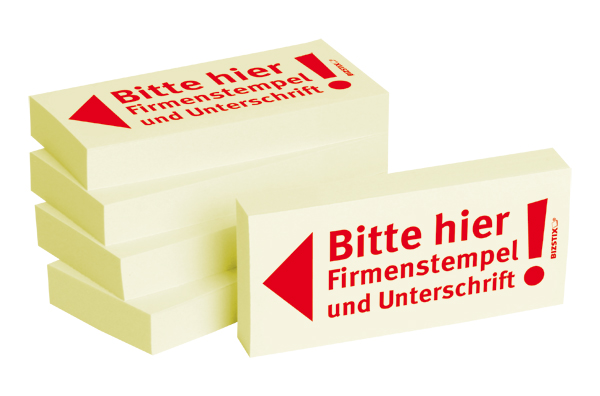 BIZSTIX® Business Haftnotizen "Bitte hier Firmenstempel und Unterschrift!" BIZSTIX® Business Haftnotizen "Bitte hier Firmenstempel und Unterschrift!"