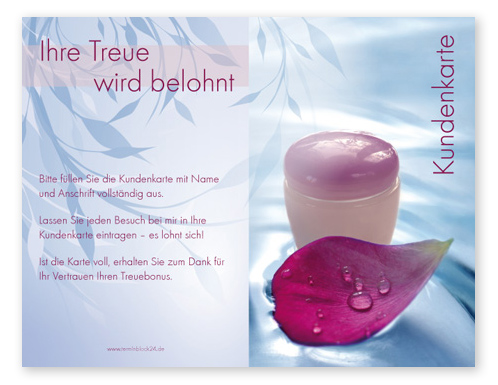 1206010116 Kundenkarte "Rosenblatt" Kundenkarte "Rosenblatt"