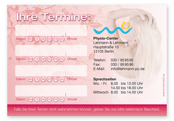 1214010407 Terminzettel "Entspannung pur" - 4 Termine mit Wochentagen Terminzettel "Entspannung pur" - 4 Termine mit Wochentagen