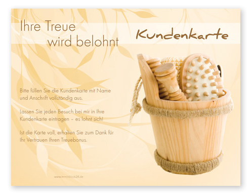 Kundenkarte "Saunaliebe" Kundenkarte "Saunaliebe"