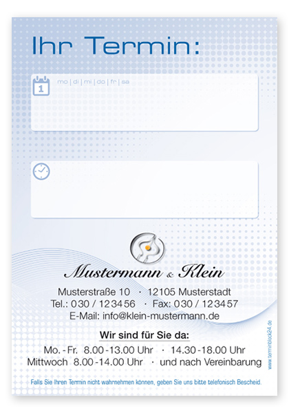 1228020101 Terminzettel "Dynamic" Terminzettel "Dynamic"