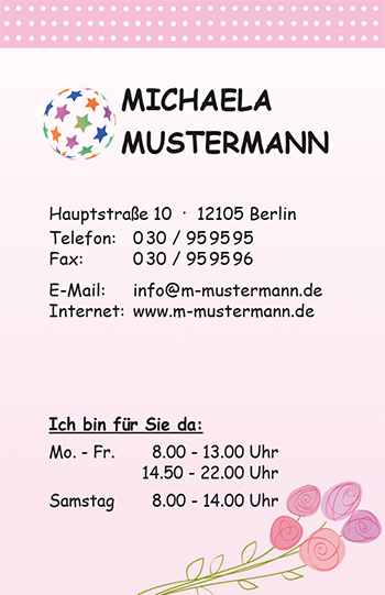 1212010314 Visitenkarte "sweet flowers" Visitenkarte "sweet flowers"