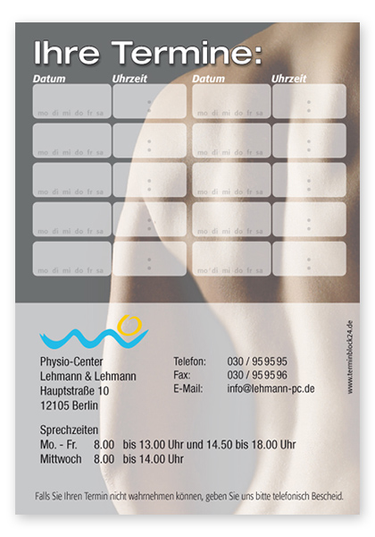 1214011041 Terminzettel "neue Leichtigkeit" - 10 Termine mit Wochentagen Terminzettel "neue Leichtigkeit" - 10 Termine mit Wochentagen