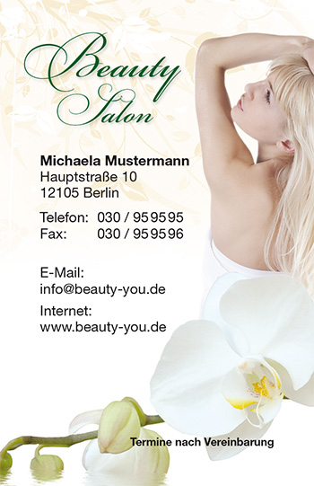 1212010112 Visitenkarte "Entspannung pur" Visitenkarte "Entspannung pur"