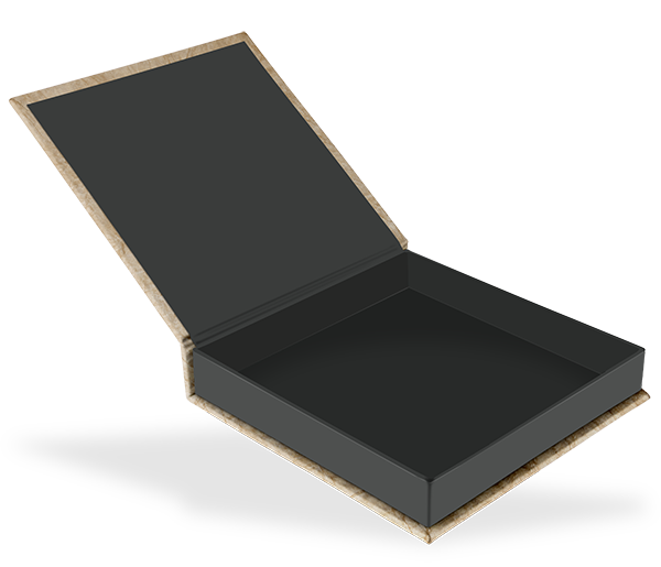 Klappschachtel 20 x 20 cm, mit Bildausschnitt, Innenschachtel schwarz Klappschachtel 20 x 20 cm, mit Bildausschnitt, Innenschachtel schwarz