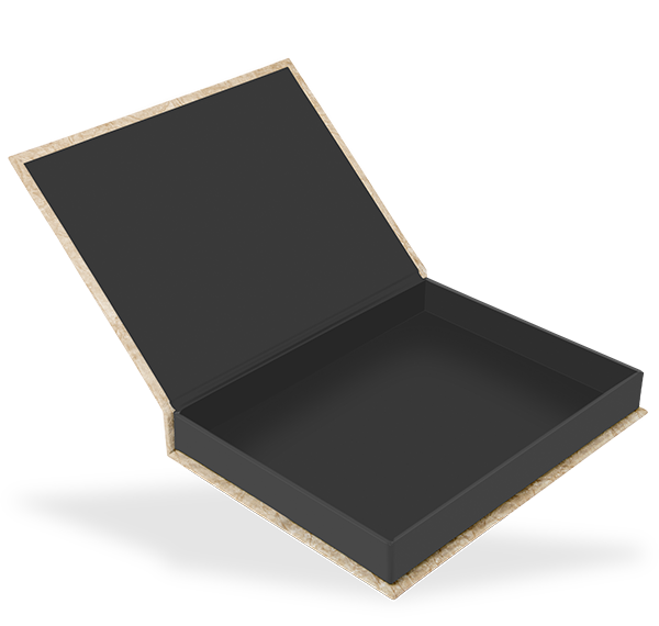 Klappschachtel 17 x 23 cm, mit Bildausschnitt, Innenschachtel schwarz Klappschachtel 17 x 23 cm, mit Bildausschnitt, Innenschachtel schwarz