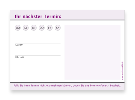 Terminzettel Classic #6 violett