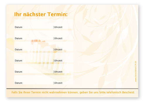 Terminzettel "Zahnbürste" - 6 Termine