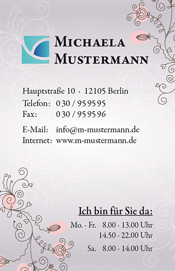 1212010308 Visitenkarte "Decor" Visitenkarte "Decor"