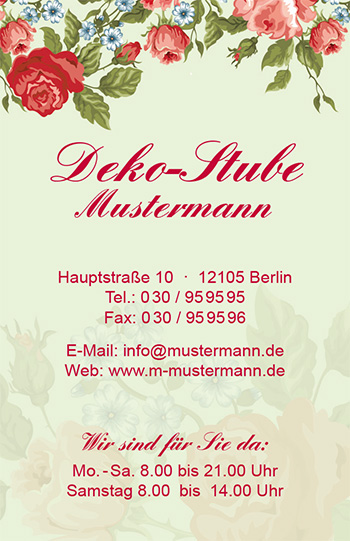 1212010303 Visitenkarte "Sommerkleid" Visitenkarte "Sommerkleid"