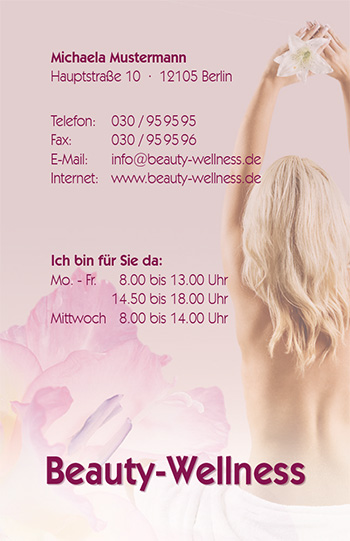 1212010148 Visitenkarte "Wohlbefinden" Visitenkarte "Wohlbefinden"