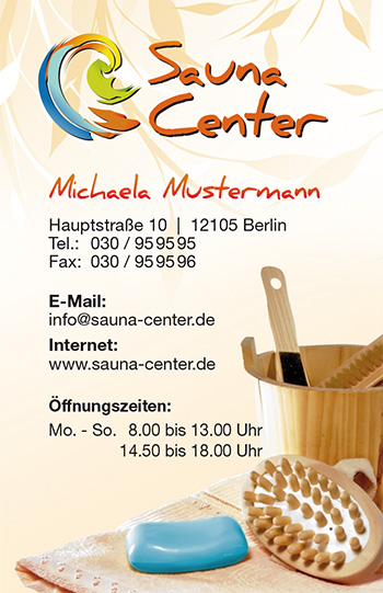 1212010111 Visitenkarte "Saunaliebe" Visitenkarte "Saunaliebe"