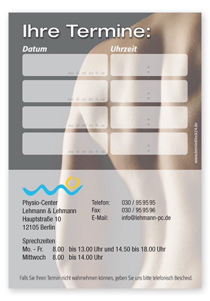 Terminzettel "neue Leichtigkeit" - 4 Termine mit Wochentagen Terminzettel "neue Leichtigkeit" - 4 Termine mit Wochentagen