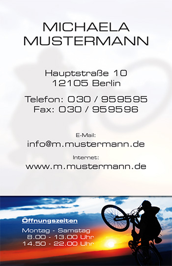Visitenkarte "mountainbike"