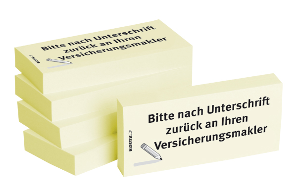 BIZSTIX® Business Haftnotizen "Unterschrift an Versicherungsmakler"