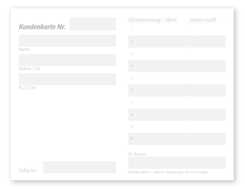Kundenkarte "neue Leichtigkeit"