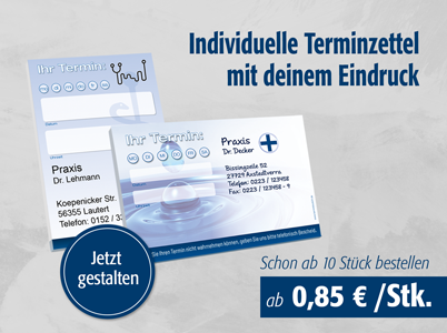 Individuelle Terminzettel mit deinem Eindruck Individuelle Terminzettel mit deinem Eindruck